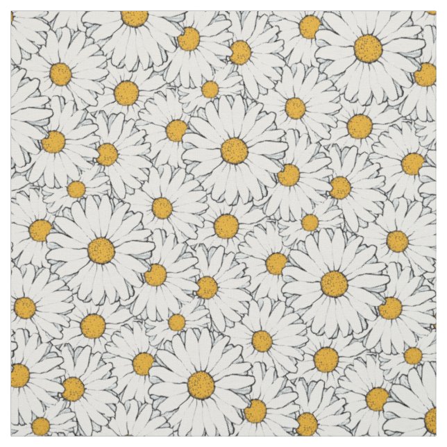 Blommönstret Modern Gult Vit Daisy Tyg (Provkarta)