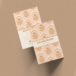 Blommönstret Modern Lodrät - Elegant och Trendig Visitkort