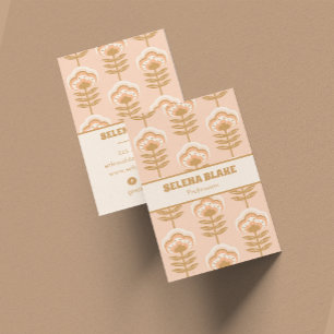 Blommönstret Modern Lodrät - Elegant och Trendig Visitkort