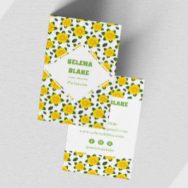 Blommönstret Modern minimalistisk Lodrät Visitkort