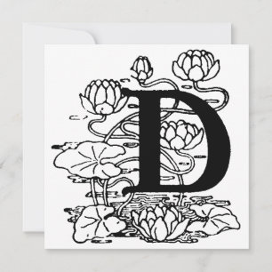 Blommönstret Monogram D för svartvit start