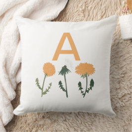 Blommönstret Monogram Dandelion Orange Kudde
