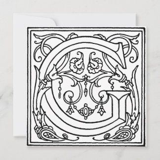 Blommönstret Monogram G initial Black and White