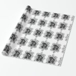 Blommönstret Monogram H Initial Black and White Presentpapper<br><div class="desc">Papper omslutning av det ursprungliga svarta och vita Blommönstret i Monogram H kan anpassas med en bild,  namn,  text,  logotyp eller bild. Byt vit bakgrund till en blå nyans,  grönt,  gult,  orange,  rosa,  röd,  brun och lila. Underbar för att stänga jul-,  födelsedag-,  babydusch- eller bröllopsgåvor.</div>