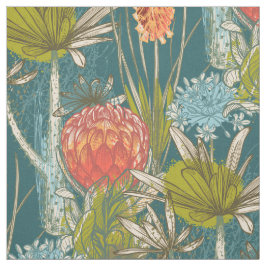 Blommönstret multifärgad Afrikas Abstrakt Tyg