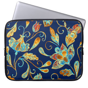 Blommönstret Paisley vattenfärg: blommor, f Laptop Fodral