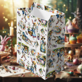 Blommönstret Påskhare för vattenfärg i vintage