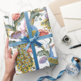 Blommönstret Peacock Art nouveau Presentpapper