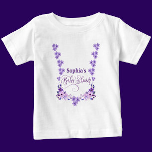 Blommönstret personlig Cute Baby Shower T Shirt
