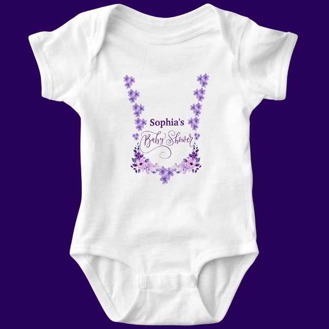 Blommönstret personlig Cute Baby Shower T Shirt (Skapare uppladdad)