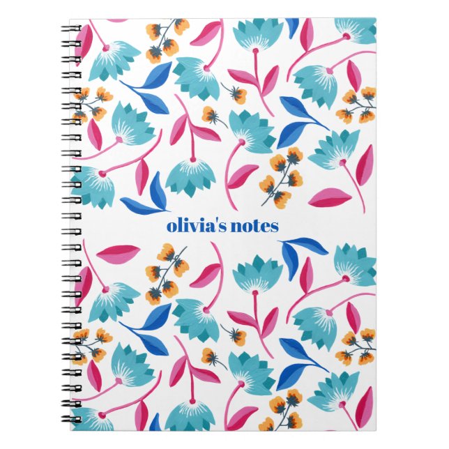 Blommönstret personlig FolkArt Anteckningsbok (Framsidan)
