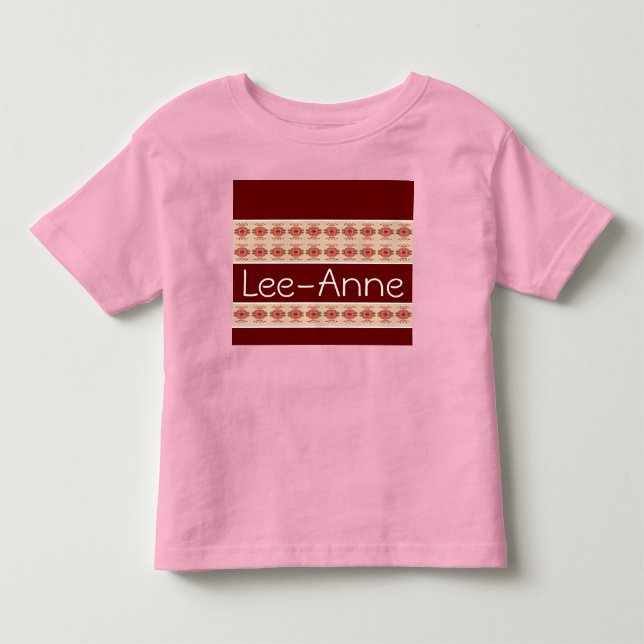 Blommönstret rand i centrum t shirt (Framsida)