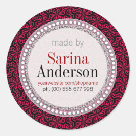 Blommönstret Red Black tillverkat av etiketter