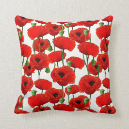 Blommönstret Red Poppies Kudde