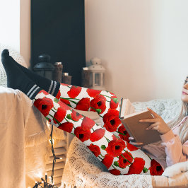 Blommönstret Red Poppies Leggings
