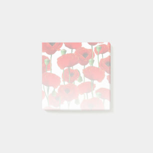 Blommönstret Red Poppies Post-it Block