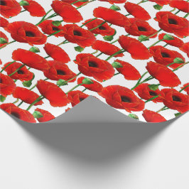 Blommönstret Red Poppies Presentpapper