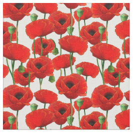 Blommönstret Red Poppies Tyg