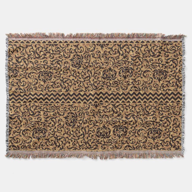 Blommönstret Renaissance Guld Mysfilt (Framsidan)