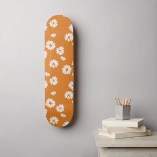 Blommönstret Retro Daisy för abstrakt 70s 80-tal H Mini Skateboard Bräda 18,5 Cm