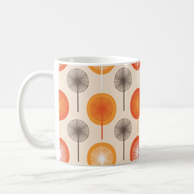 Blommönstret Retro Dandelion Kaffemugg (Vänster)