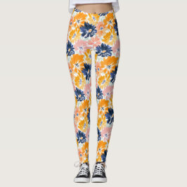 Blommönstret Retro för vattenfärg Leggings