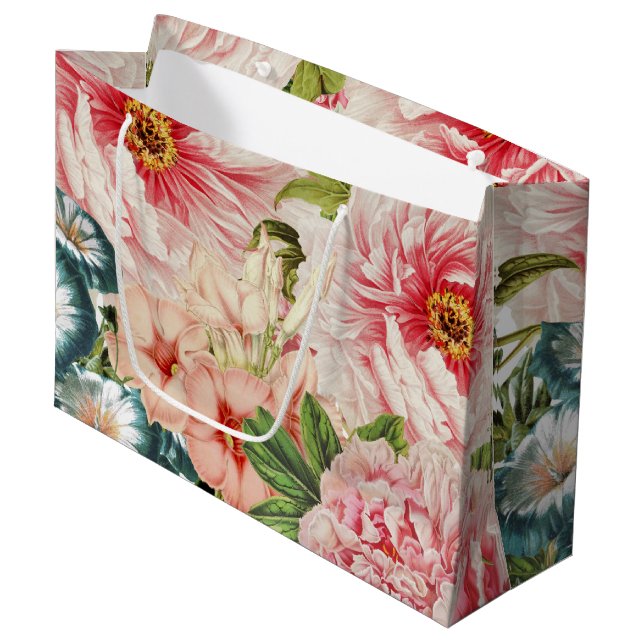 Blommönstret Retro Peony Flower Vår (Framsidan Vinklad)