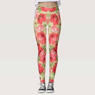 blommönstret ro och löv leggings