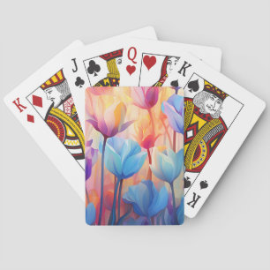 Blommönstret rosa och blå tulpaner casinokort