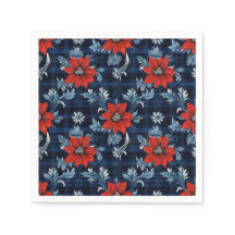 Blommönstret royal Blue Play Red