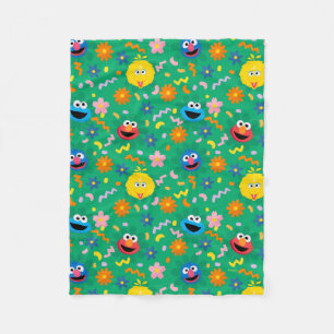 Blommönstret Sesame Street Grönt Fleecefilt