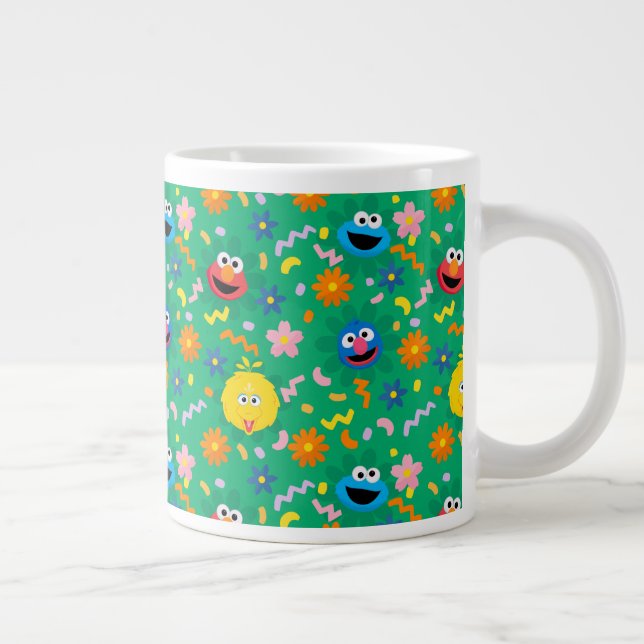 Blommönstret Sesame Street Grönt Jumbo Mugg (Höger)