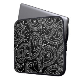 Blommönstret Skador för svartvit Elegant Laptop Fodral