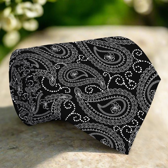 Blommönstret Skador för svartvit Elegant Slips (Skapare uppladdad)