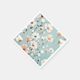 Blommönstret söt Pastel Pappersservett