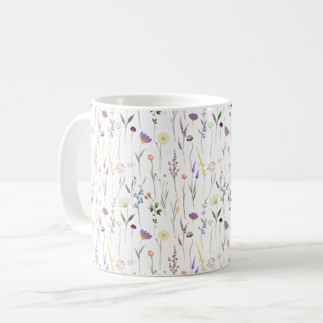 Blommönstret söt Wildblommor Kaffemugg (Framsida vänster)