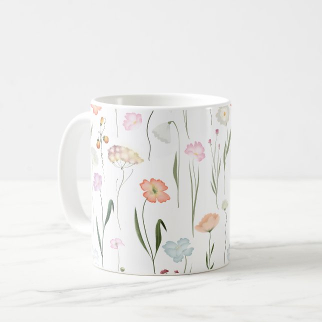 Blommönstret söt Wildblommor Kaffemugg (Framsida vänster)