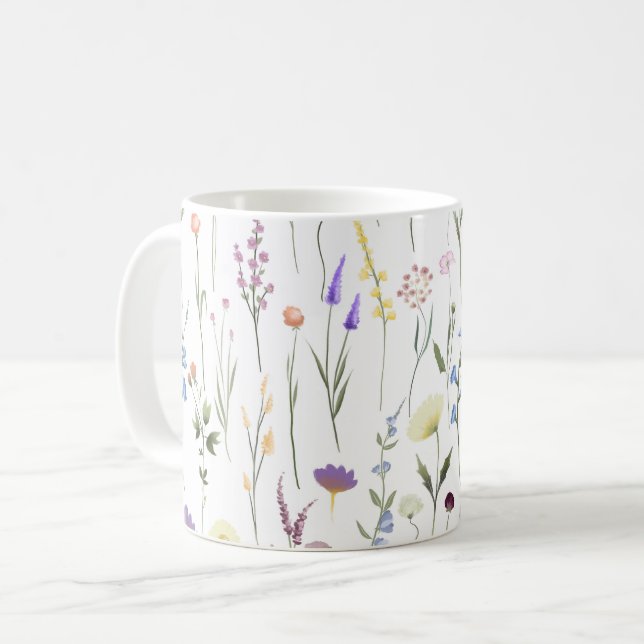Blommönstret söt Wildblommor Kaffemugg (Framsida vänster)