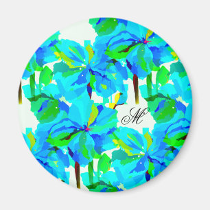 Blommönstret Sublime Himalayan Poppy Aqua Grönt Magnet