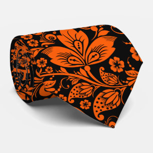 Blommönstret Svart och Halloween Orange Slips