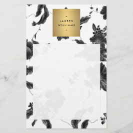 Blommönstret Svart vintage tomt Flygblad