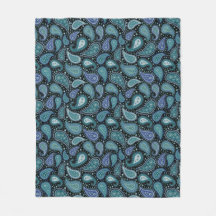 Blommönstret Teal Blue Paisley