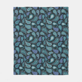 Blommönstret Teal Blue Paisley Fleecefilt
