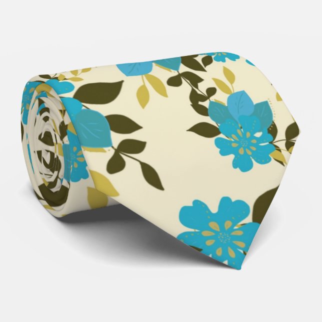 Blommönstret Teal Fawn Slips (Rullad)