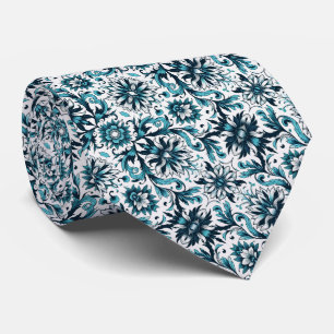 Blommönstret Teal & White Slips
