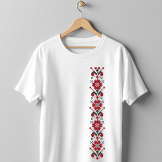 Blommönstret Traditional FolArt Embroidery T Shirt