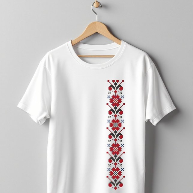 Blommönstret Traditional FolArt Embroidery T Shirt (Skapare uppladdad)