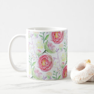 Blommönstret Vackert och modernt vattenfärgat Kaffemugg