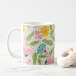 Blommönstret vår om Rosa Kaffemugg