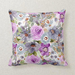 Blommönstret Vattenfärg Kudde